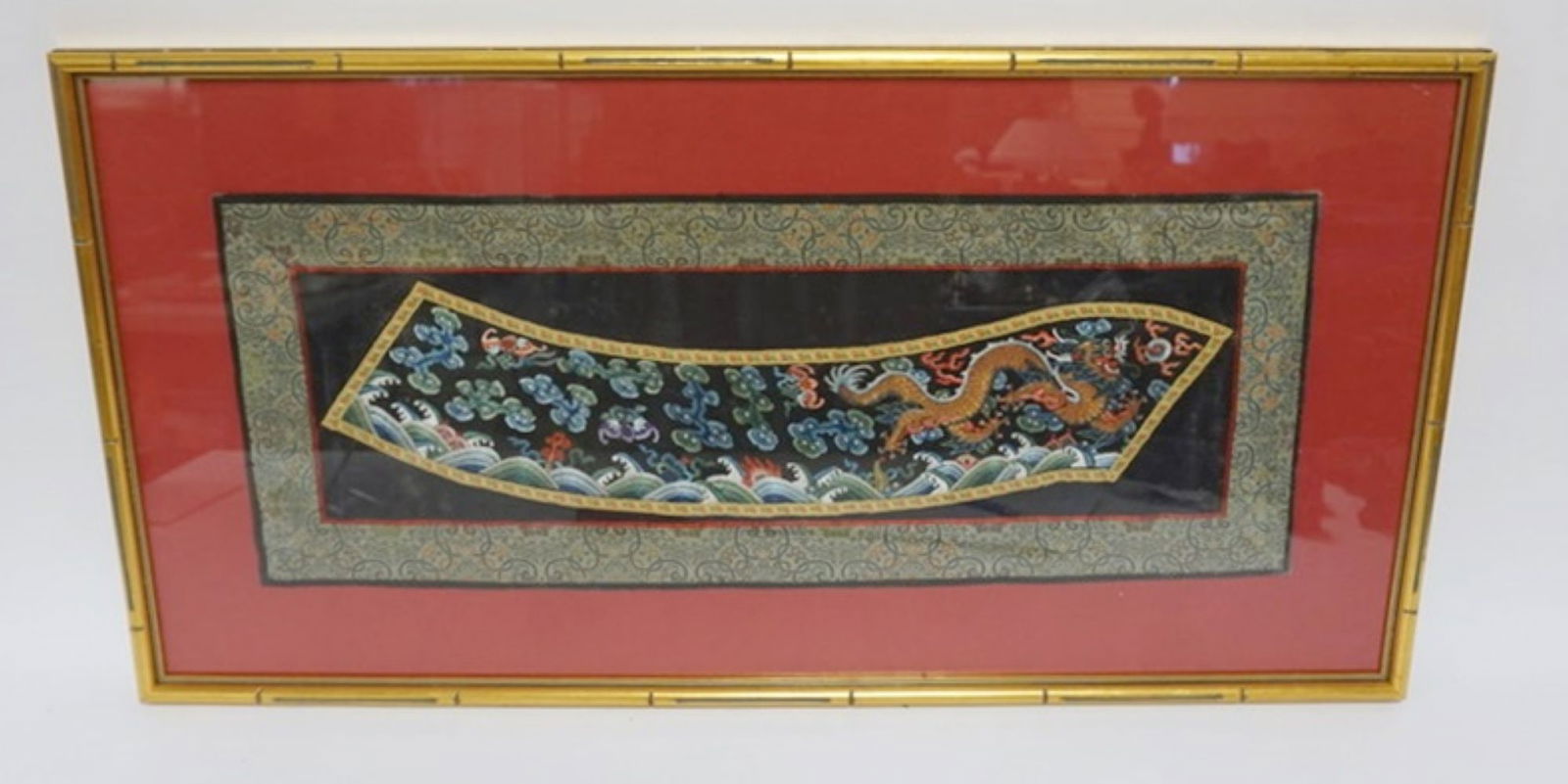 FRAMED ASIAN EMBROIDERED CLOTH (1 of 3)