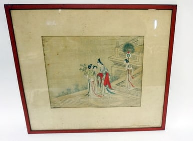 FRAMED CHINESE PAINTING ON SILK