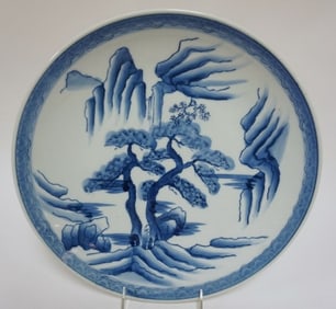 JAPANESE BLUE & WHITE PORCELAIN CHARGER