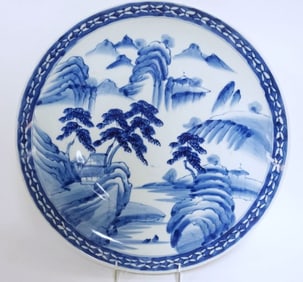 JAPANESE BLUE & WHITE PORCELAIN CHARGER