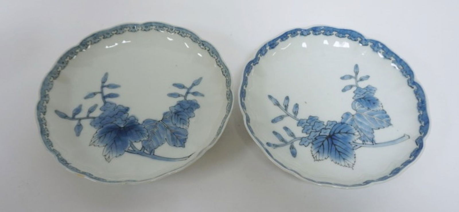 JAPANESE 2 PORCELAIN BLUE & WHITE TRANSFER BOWLS (1 of 6)