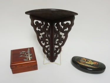 RUSSIAN LACQUERED TRINKET BOX, ETC