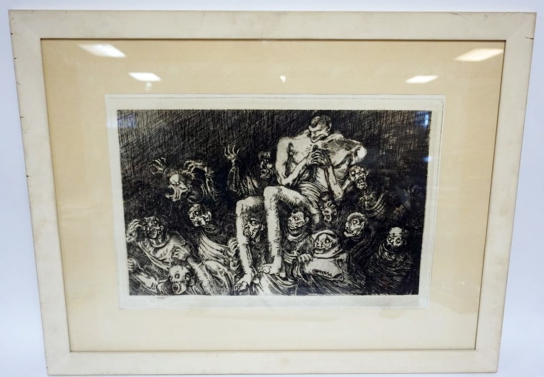 PETER GRAU FRAMED ENGRAVING: PETER GRAU FRAMED ENGRAVING, APPROXIMATELY 34 IN X 27 IN