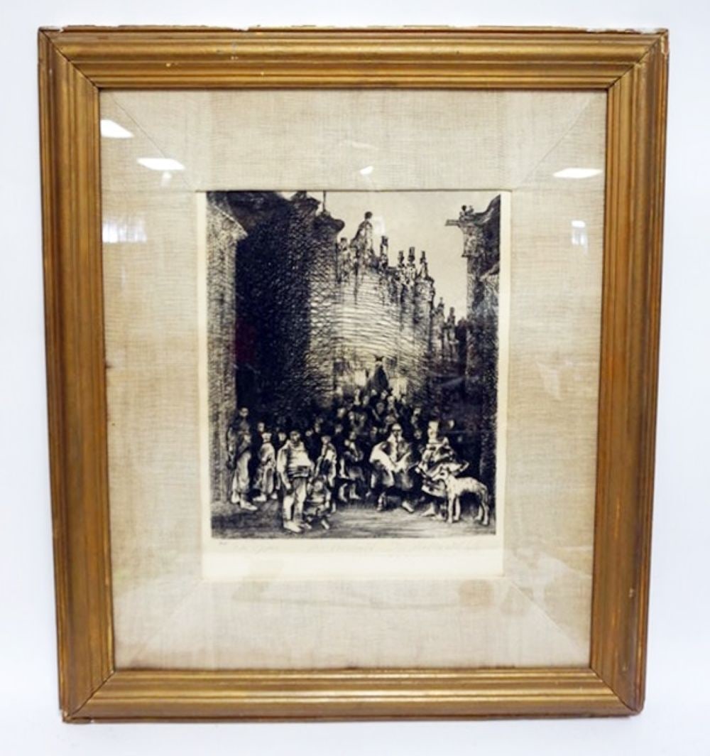 PETER GRAU FRAMED ENGRAVING: PETER GRAU FRAMED ENGRAVING, APPROXIMATELY 30 IN X 35 IN OVERALL