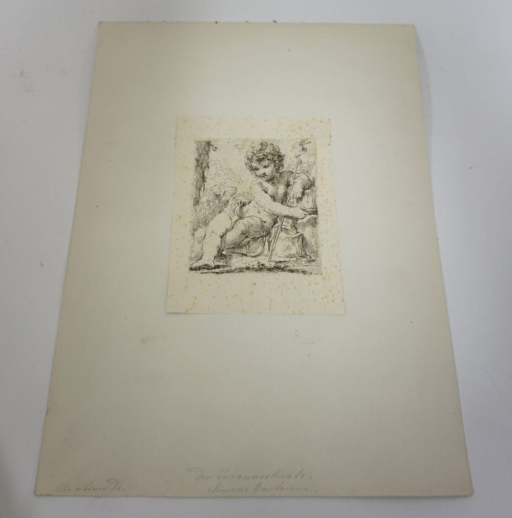SIMONE CANTARINI ETCHING: SIMONE CANTARINI ETCHING *INFANT*, APPROXIMATELY 5 IN X 6 IN