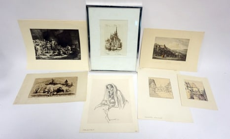 ASSORTED PRINTS, DRAWINGS, ETC.