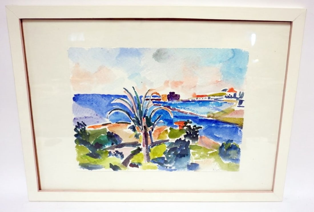 ROSE SOMMER LEYPOLD WATERCOLOR: ROSE LEYPOLD, 1909-2003, FRAMED WATERCOLOR, APPROXIMATELY 30 IN X 22 IN OVERALL