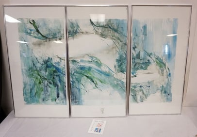 BUEL ECKER WATERCOLOR TRYPTICH