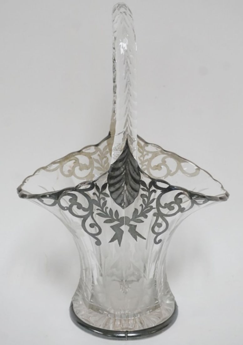 WHEEL CUT SILVER OVERLAY BASKET (1 of 3)