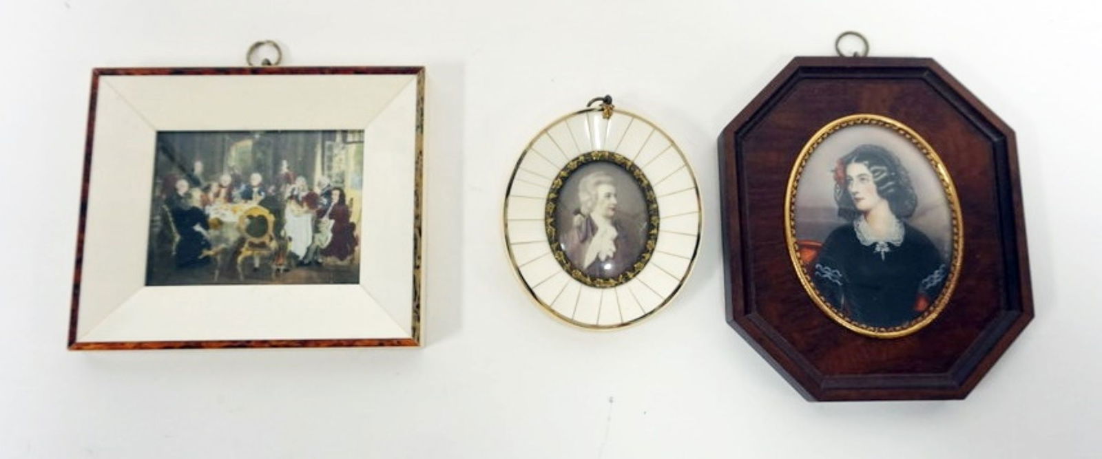 MINIATURE FRAMED IMAGES: GROUP OF MINIATURE FRAMED IMAGES, LARGEST APPROXIATELY 5 IN X 4 1/2 IN