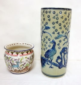 PORCELAIN UMBRELLA STAND AND PLANTER