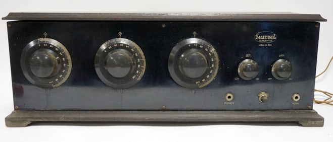 ANTIQUE SELECTROL 1920'S SUPER FIVE RADIO