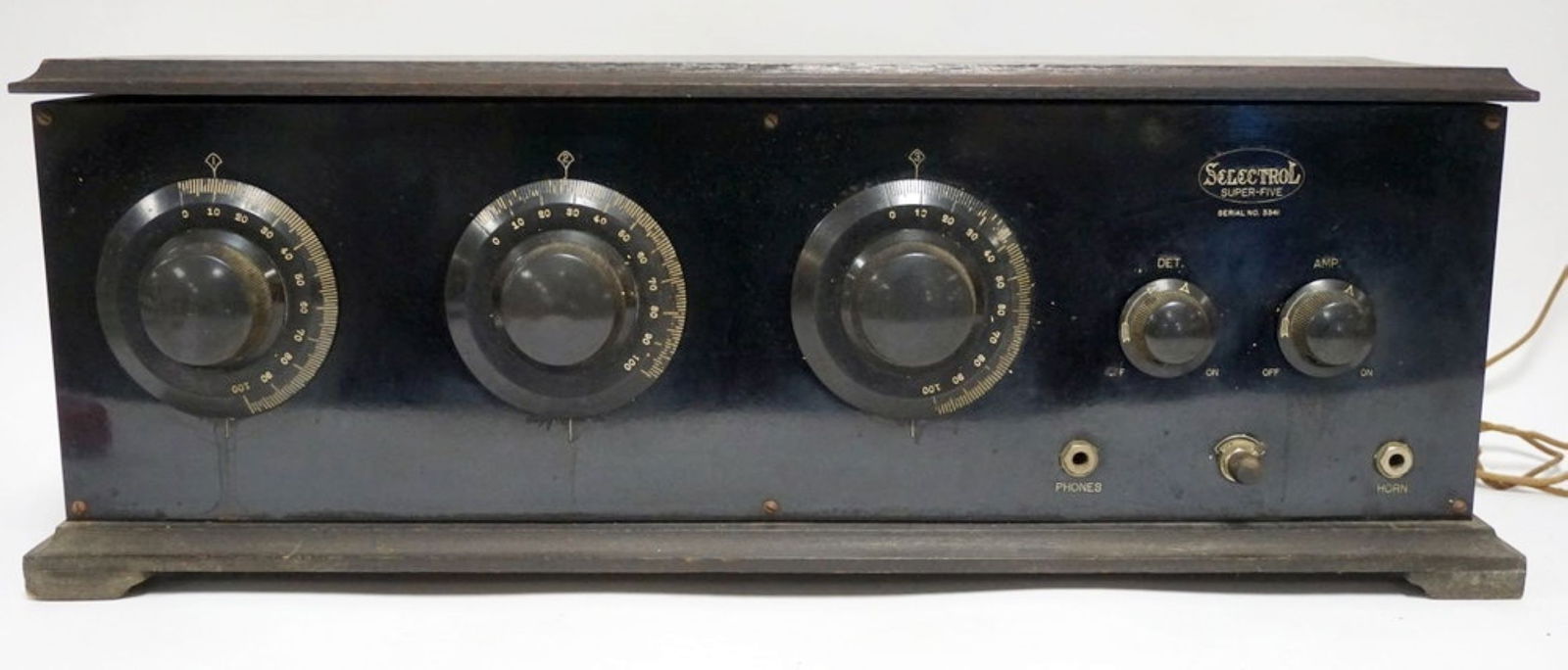ANTIQUE SELECTROL 1920'S SUPER FIVE RADIO (1 of 5)