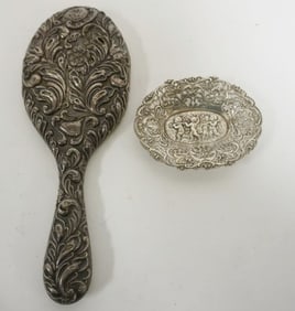 800 SILVER BOWL AND SILVER MIRROR