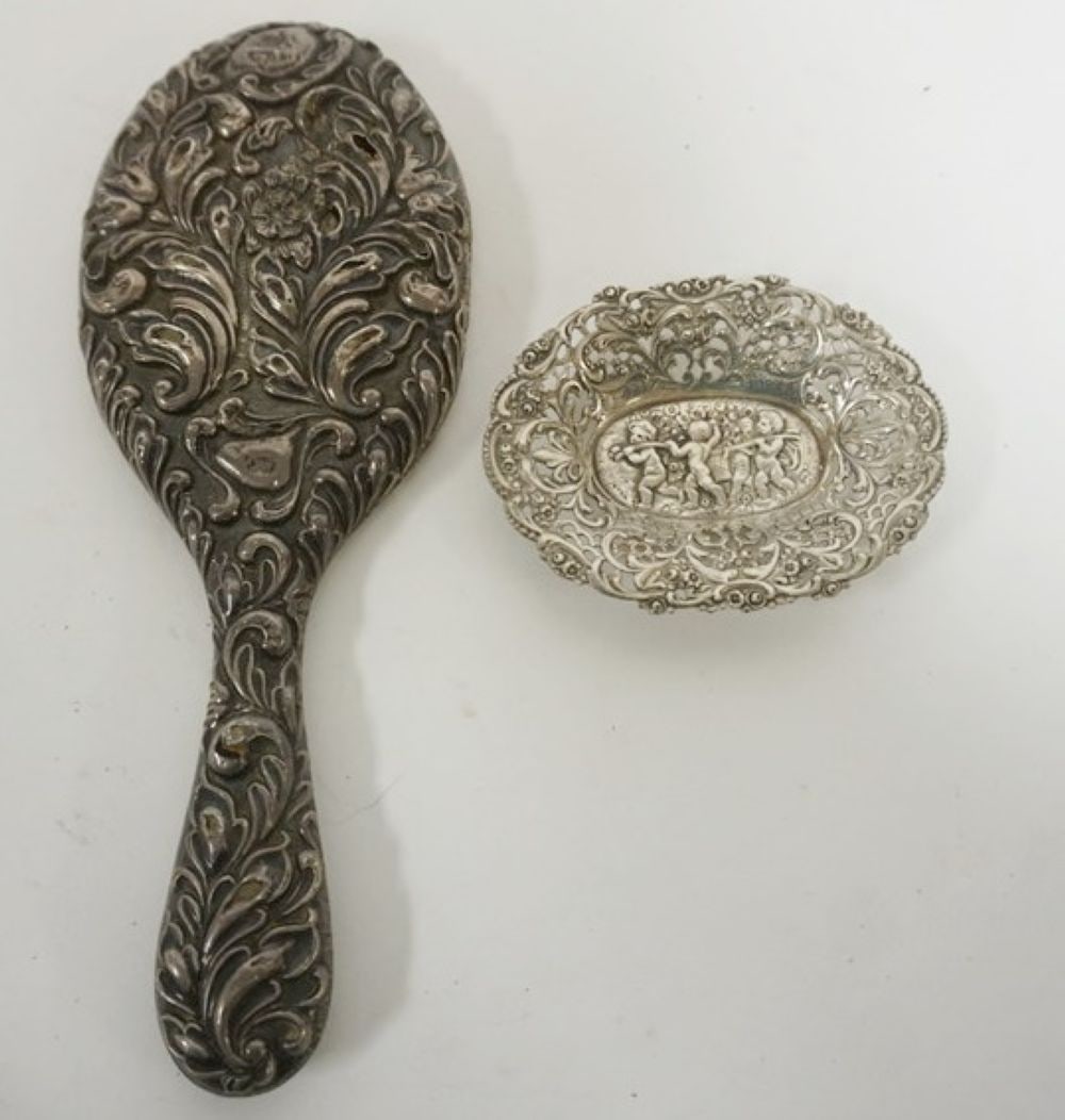 800 SILVER BOWL AND SILVER MIRROR (1 of 3)