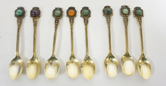 SILVER JEWELED GOLD WASHED SPOON