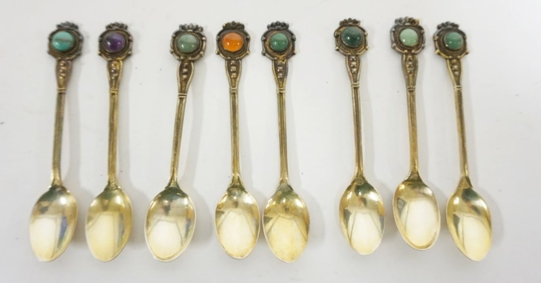 SILVER JEWELED GOLD WASHED SPOON (1 of 4)
