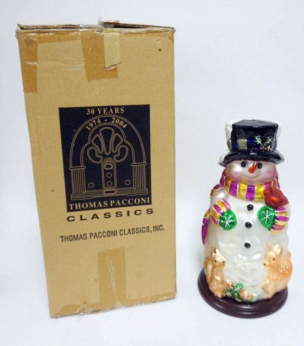 THOMAS PACCONI CLASSICS SNOWMAN: THOMAS PACCONI CLASSICS SNOWMAN, APPROXIMATELY 14 IN H