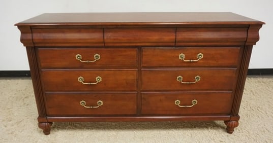 ETHAN ALLEN CHERRY 9 DRAWER LOW CHEST