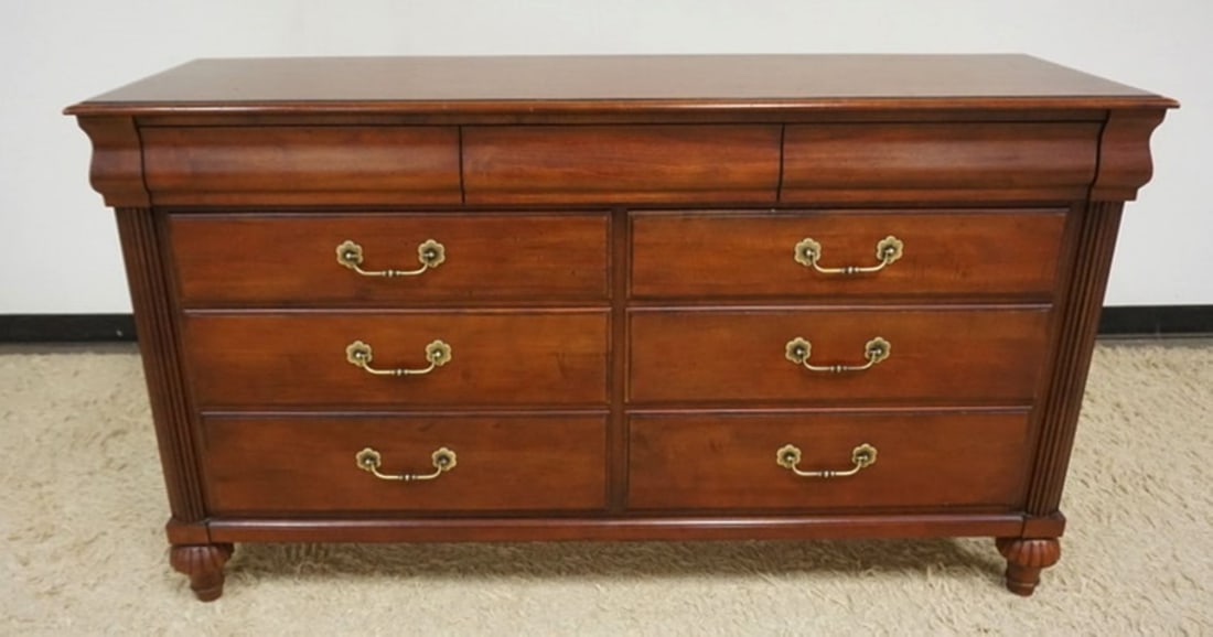 ETHAN ALLEN CHERRY 9 DRAWER LOW CHEST (1 of 5)