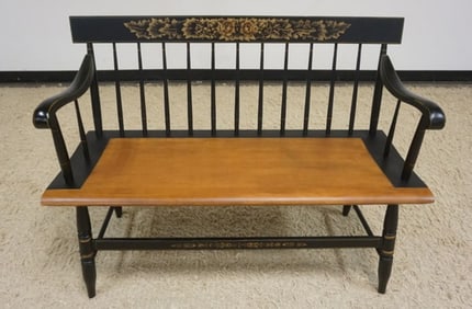 HITCHCOCK STENCILED DEACONS BENCH