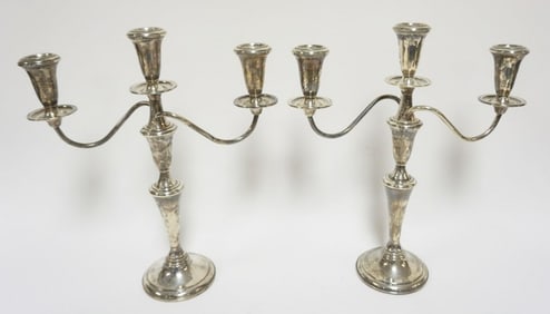 STERLING SILVER CANDLEABRAS