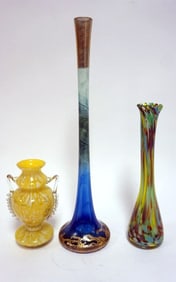 ASSORTED ART GLASS VASES