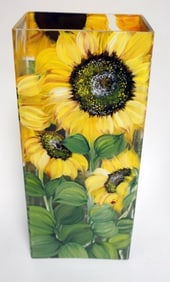 ARTIST SIGNED SUNFLOWER VASE