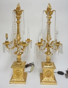 METAL GILT FINISHED CANDLEABRAS