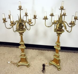 TALL COMPOSITE AND METAL LEAF CANDLEABRAS