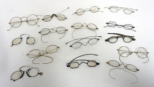 ASSORTMENT EARLY ANTIQUE EYE GLASSES