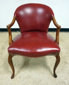 RED LEATHER ARM CHAIR