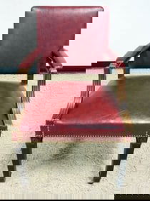 RED LEATHER ARM CHAIR