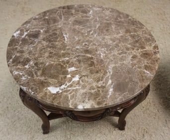 ROUND MARBLE TOP LAMP TABLES