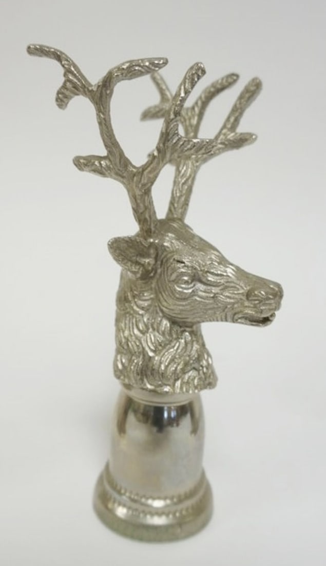 SILVER PLATE STAG HEAD STIRRUP CUPS - 3