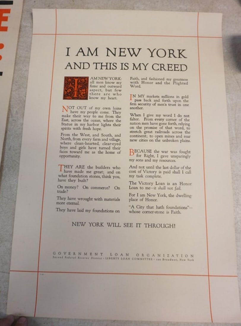 ORIGINAL WWI POSTER (1 of 2)