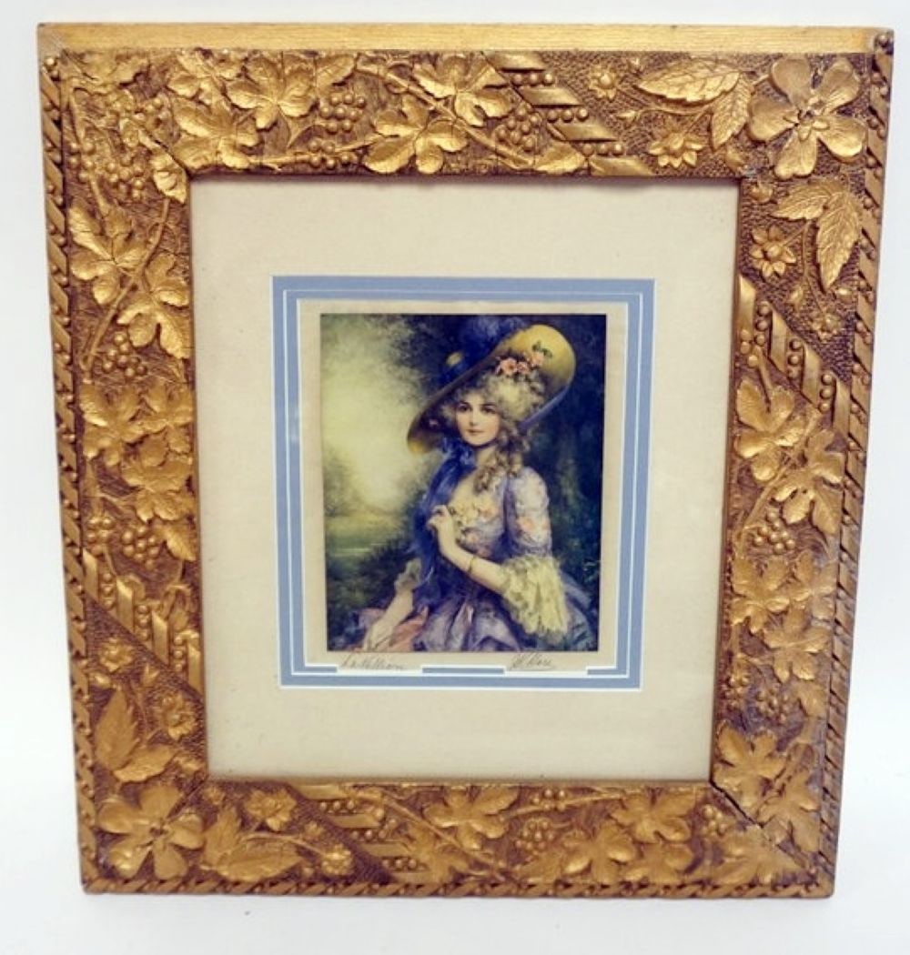 JOHN KNOWLES HARE PRINT: JOHN KNOWLES HARE FRAMED AND MATTED SIGNED PRINT TITLED *LA VALLIERE*
