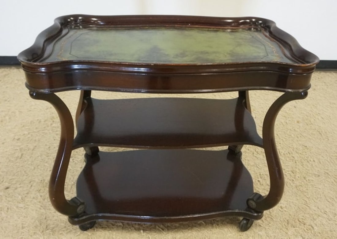 MAHOGANY ROLLING SERVING CART (1 of 4)