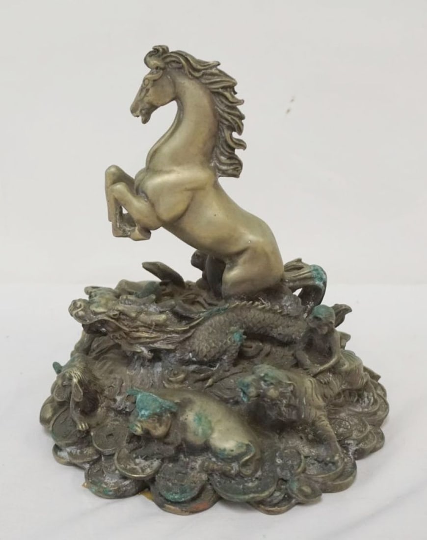 ASIAN METAL FIGURE OF PRANCING HORSE (1 of 5)