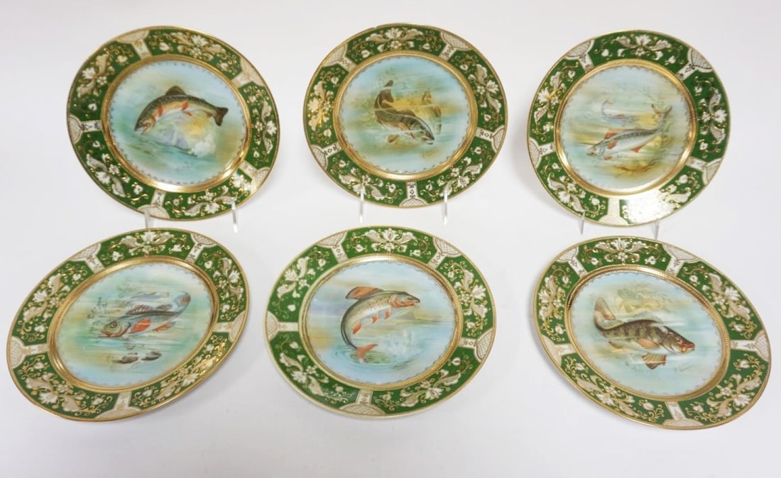 HAND PAINTED NIPPON FISH PLATES (1 of 6)