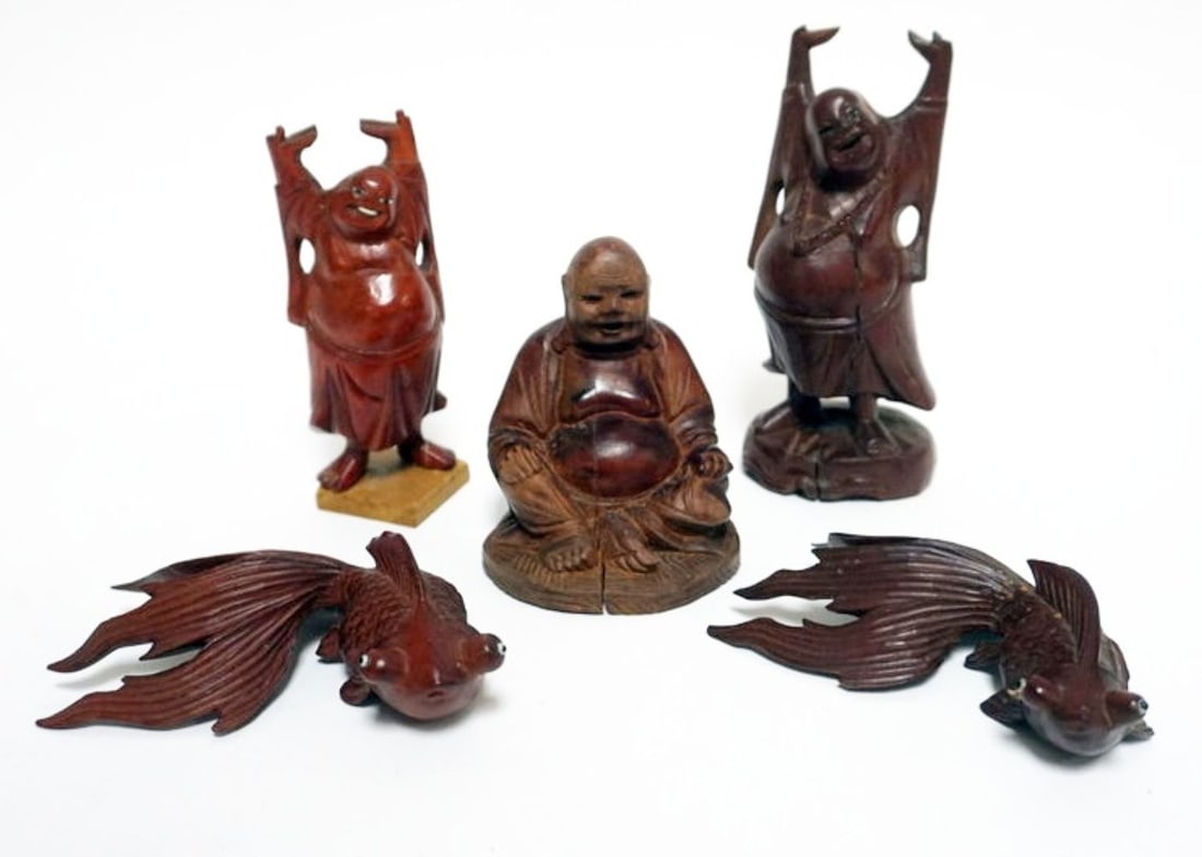ASSORTED CARVED ASIAN FIGURES (1 of 5)