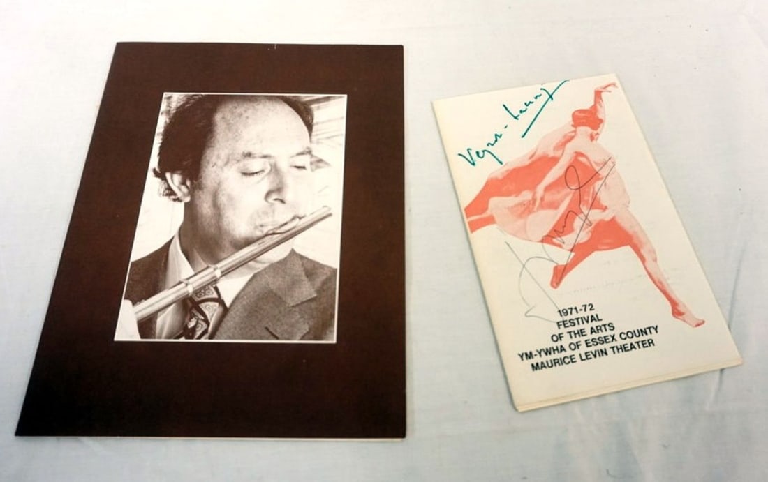 JEAN PIERRE RAMPAL SIGNED PROGRAMS: JEAN PIERRE RAMPAL FRENCH FLUTIST, 2 SIGNED PROGRAMS