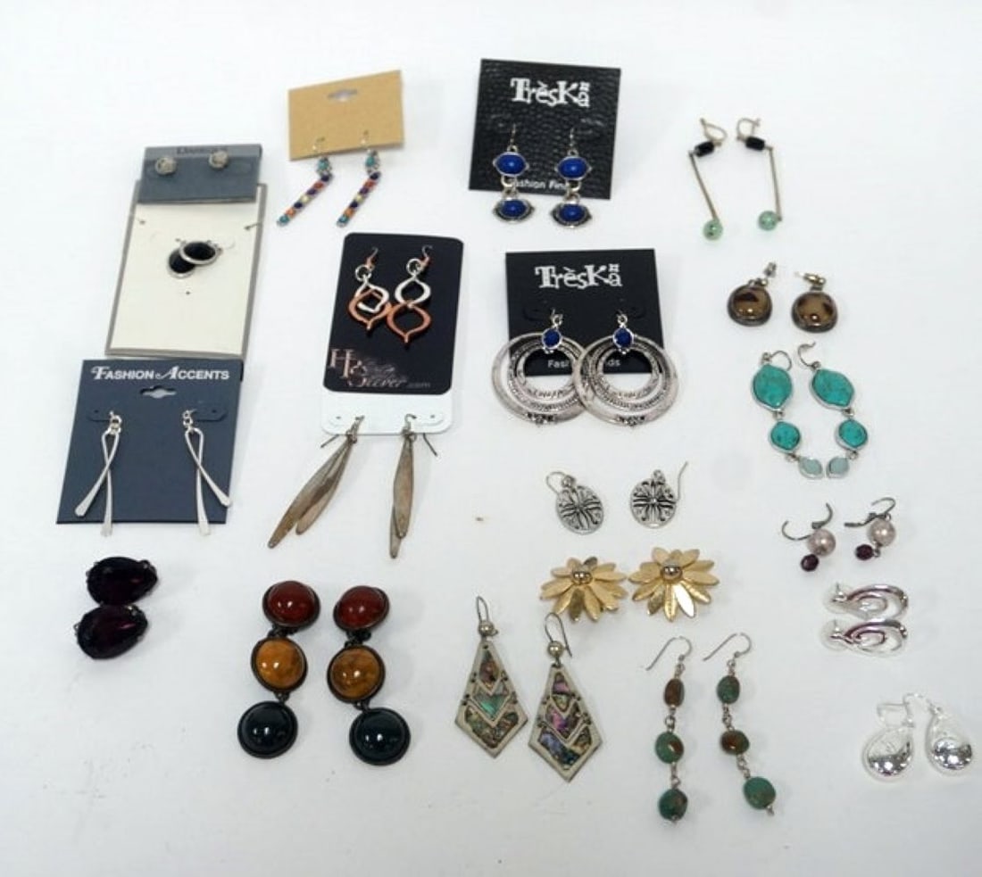 LADIES EARRINGS: APPROXIMATELY 20 PAIRS LADIES DESIGNER EARRING, SOME MARKED BY THE MAKER