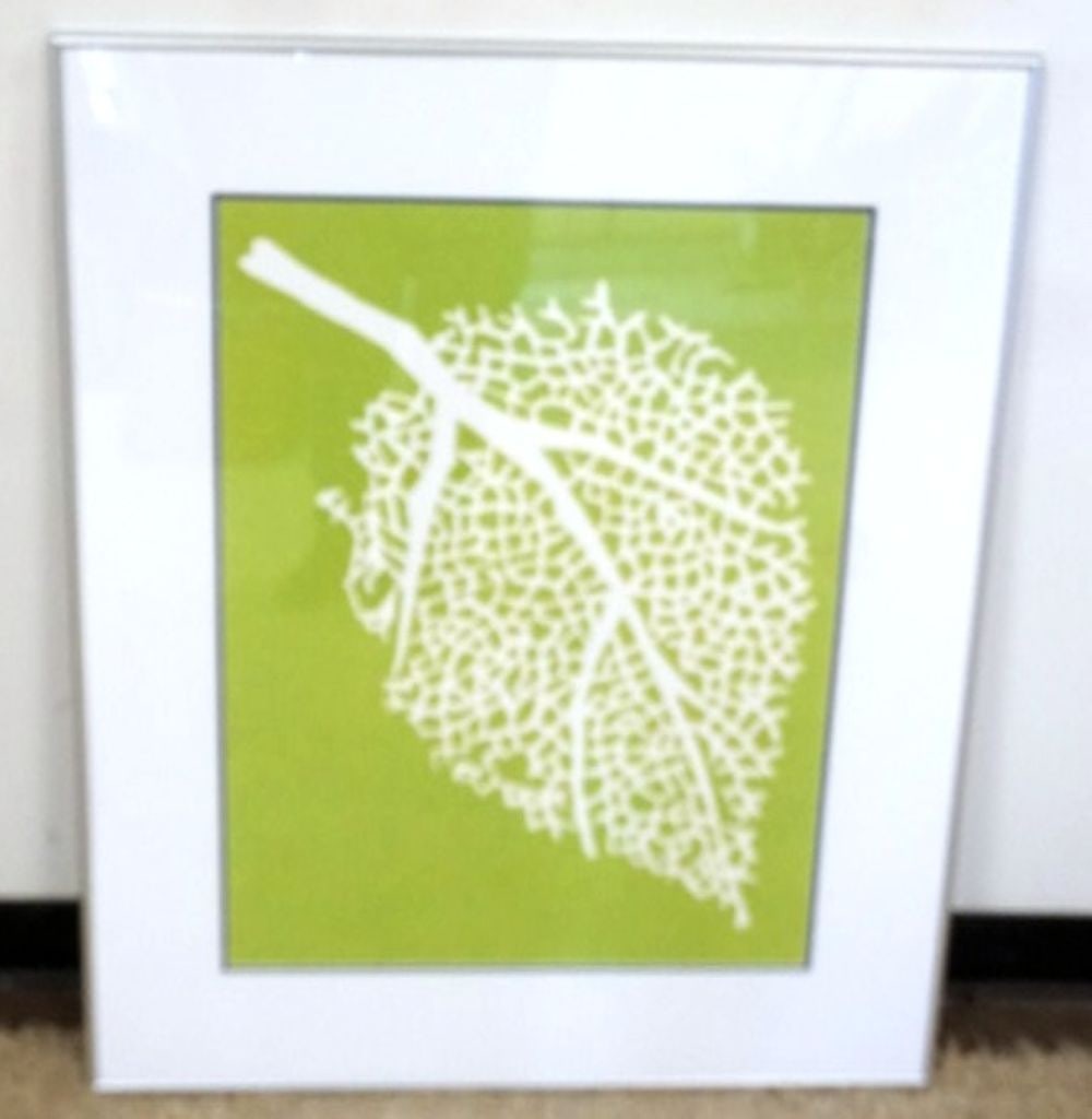 IMAGE OF LEAF: FRAMED IMAGE OF LEAF, APPROXIMATELY 33 IN X 40 IN OVERALL