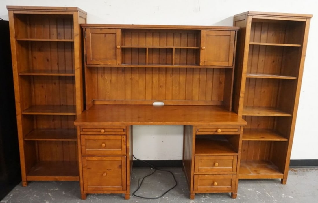 PINE DESK WITH BOOKCASE SIDES (1 of 2)