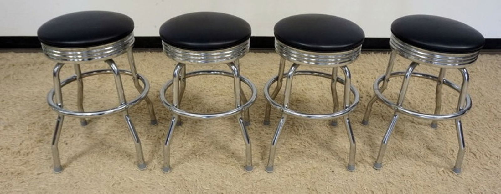 CHROME BASE SWIVEL BAR STOOLS (1 of 3)
