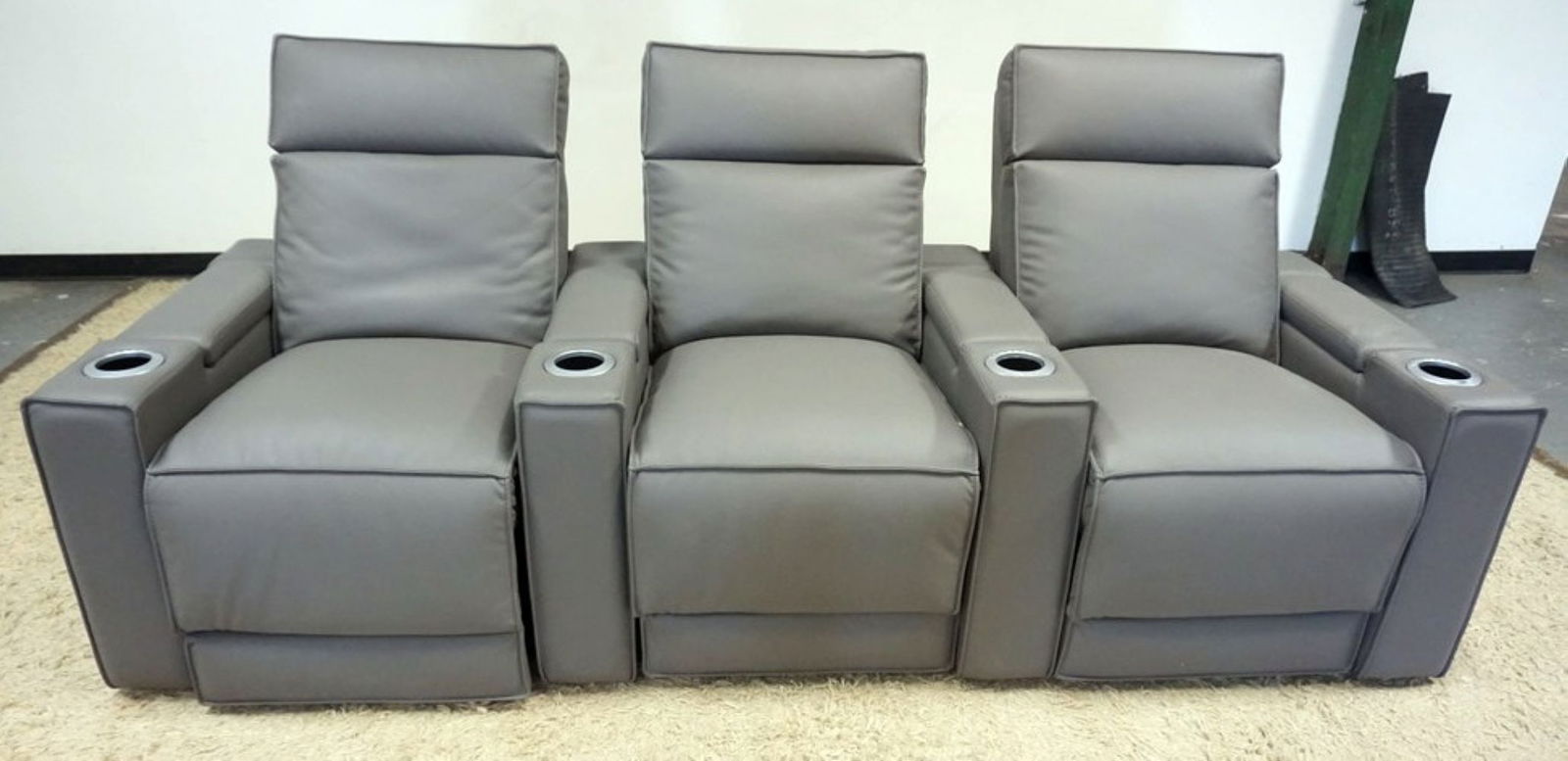 LEATHER HOME THEATER RECLINING SEATS (1 of 5)