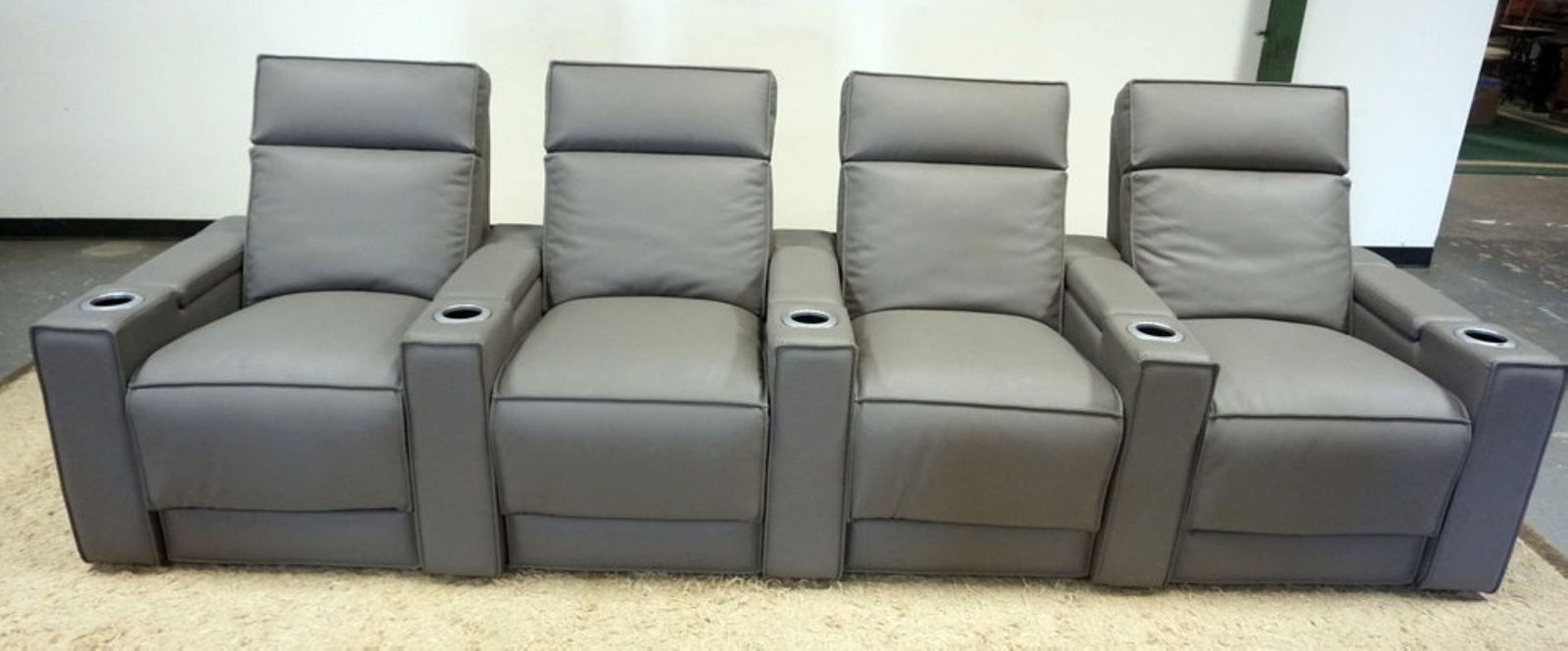 LEATHER HOME THEATER RECLINING SEATS (1 of 9)