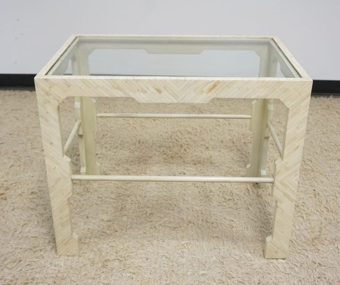 GLASS TOP LAMP TABLE (1 of 5)