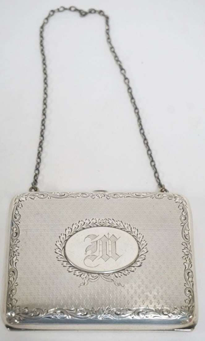 STERLING SILVER COIN PURSE: LADIES STERLING SILVER COIN PURSE, APPROXIMATELY 3 IN X 4 IN
